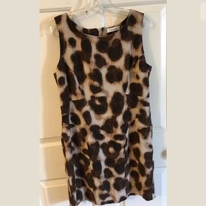 Calvin Klein Leopard print dress with gold zipper
